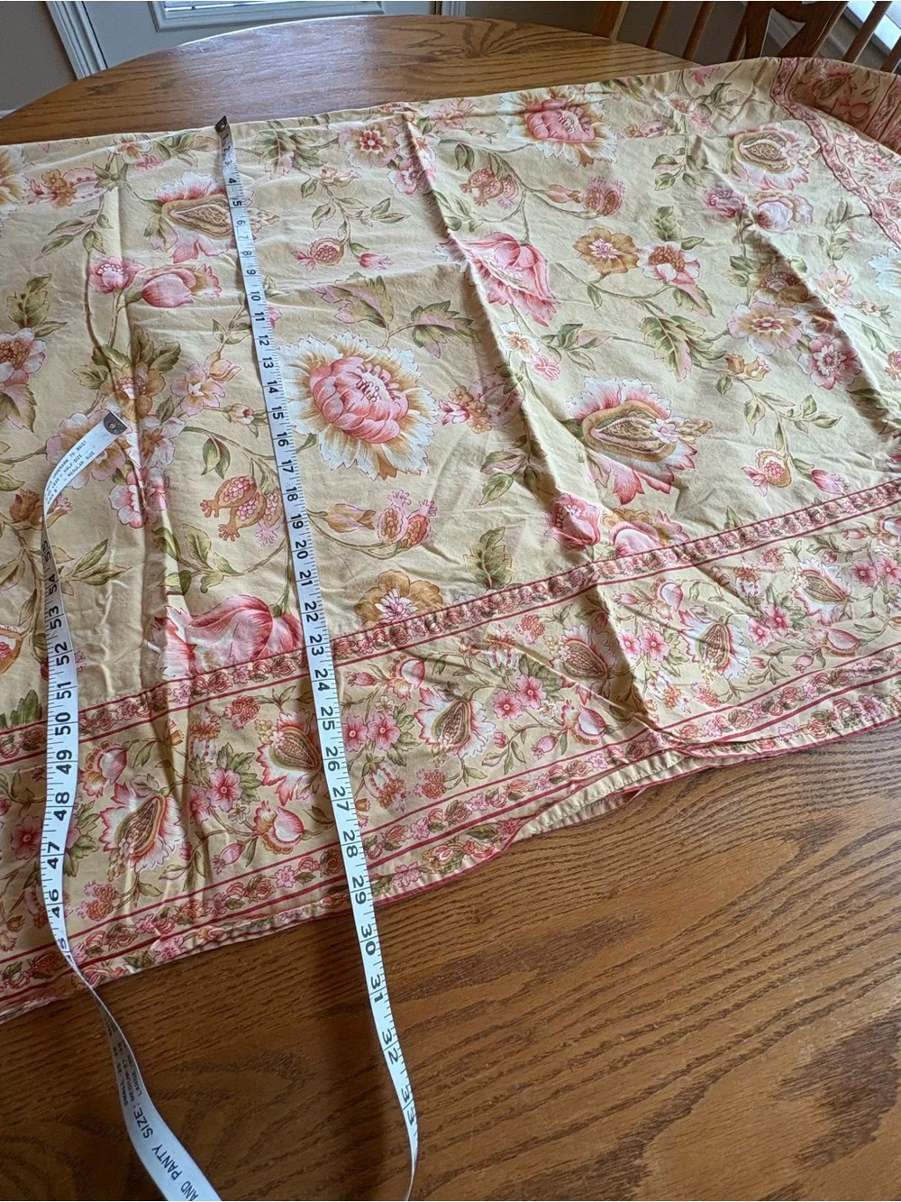 April Cornell Cotton Tablecloth Cottagecore Yellow Pink Flowers Rectangle